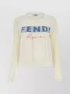 Fendi Ivory Stretch Cashmere Blend Sweater In Cream