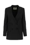 Fendi Ff Monogram Double-breasted Blazer In Black