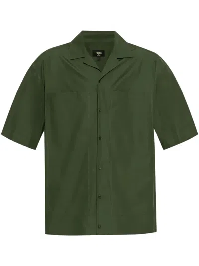 Fendi Embroidered Shirt In Green