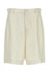 Fendi Embroidered Pattern Silk Bermuda Shorts