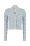 Fendi Powder Blue Cardigan With Ff Pattern Women In P Powder Blue E Off White