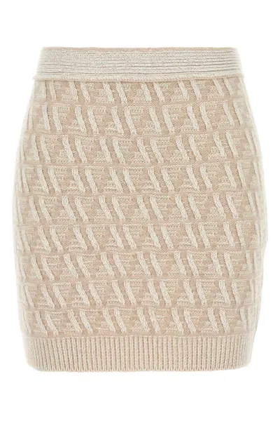 FENDI FENDI EMBROIDERED SILK BLEND MINI SKIRT