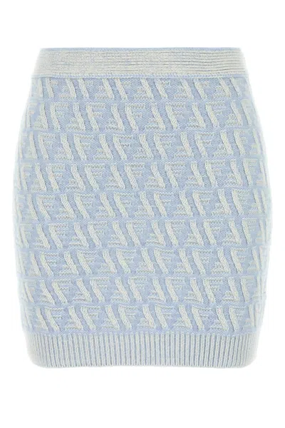 Fendi Embroidered Silk Blend Mini Skirt