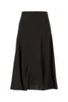Fendi Women Midi Ff Jacquard Silk Skirt In Black