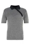 Fendi Polo In Misto Viscosa Stretch Ricamata  Uomo In Abisso