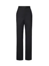 Fendi Embroidered Stretch Wool Blend Pants In Nero
