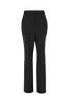 Fendi Embroidered Stretch Wool Blend Pants In Nero