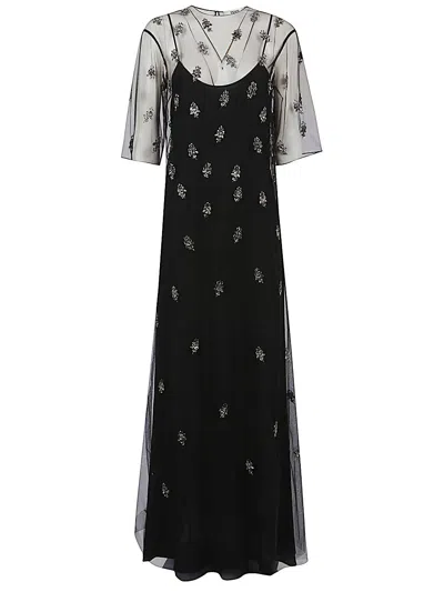 Fendi Embroidered Tulle Maxi Dress