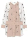 Fendi Embroidered Tulle Mini Dress In Neutrals