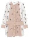Fendi Embroidered Tulle Mini Dress In Nude