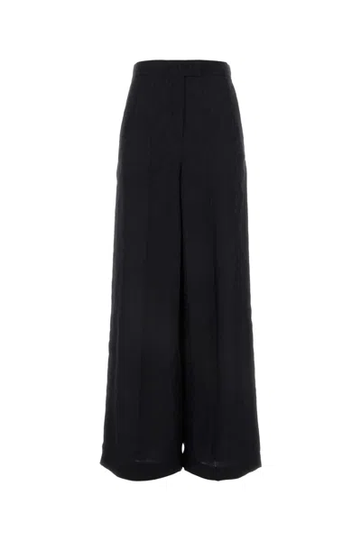 FENDI EMBROIDERED TWILL WIDE-LEG PANT 