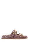 FENDI EMBROIDERED VELVET AND JACQUARD FENDI FEEL SLIPPERS
