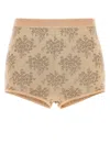 Fendi Viscose Shorts With Embroidered Floral Pattern In Neutral