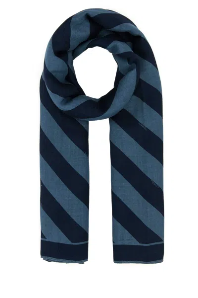Fendi Embroidered Wool And Linen Scarf