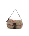 Fendi Embroidered Wool Baguette Bag