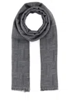 FENDI EMBROIDERED WOOL BLEND REVERSIBLE FOULARD