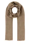 FENDI EMBROIDERED WOOL BLEND SCARF