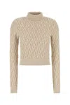 Fendi Women Wool And Cashmere Turtle-neck Jumper In White