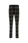 Fendi Wool Pant With Embroidered Check Pattern In Check