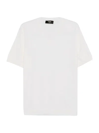Fendi Embroidered-logo T-shirt In White