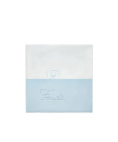 Fendi Embroidery Baby Blanket In White