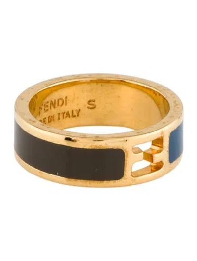 Pre-owned Fendi Enamel Band Ring W/ Tags In Multi