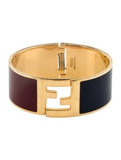 Pre-owned Fendi Enamel Sta Bangle Bracelet, 6" In Multi
