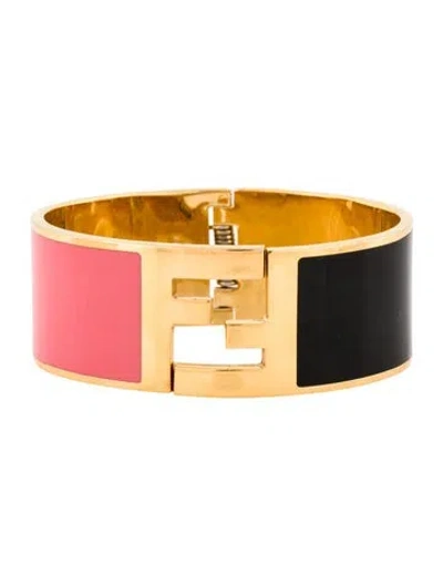 Pre-owned Fendi Enamel Sta Bangle Bracelet, 6" In Multi