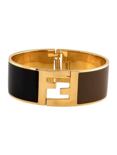 Pre-owned Fendi Enamel Sta Bangle Bracelet, 6.5" In Multicolor
