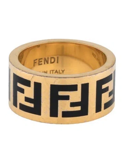 Pre-owned Fendi Enamel Forever  Band Ring In Multicolor