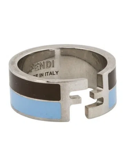 Pre-owned Fendi Enamel Forever  Ring In Multi
