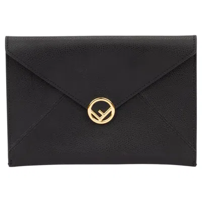 Pre-owned Fendi Envelope Pouch Black Medium