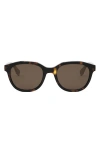 Fendi ' Essential 52mm Rectangular Sunglasses In Brown