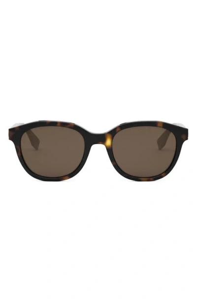 Fendi ' Essential 52mm Rectangular Sunglasses In Brown