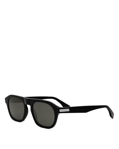 Fendi Essential Rectangular Sunglasses, 52mm In Black