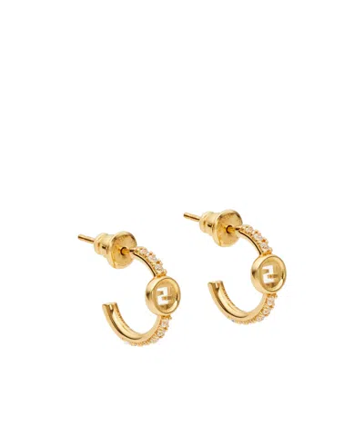 Fendi Everround Earrings In Gold