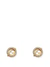 Fendi Everround Metal Earrings With Rhinestones In Gold