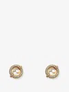 Fendi Everround Metal Earrings With Rhinestones In Gold