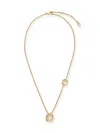 Fendi Women Everround Metal Necklace With Rhinestones In Gold