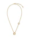 Fendi Women Everround Metal Necklace With Rhinestones In Brown