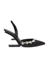 Fendi Exposed-heeled Logo High-heeled Shoes In Black
