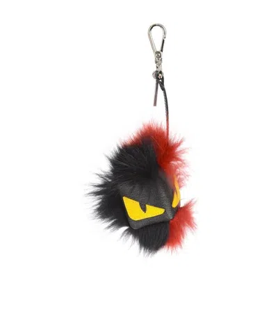 FENDI EYE PATTERN FOX FUR KEY CHAIN