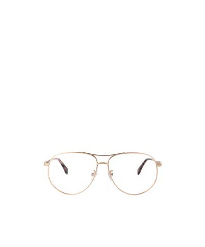 Fendi Eyewear Aviator Frame Glasses In Gold