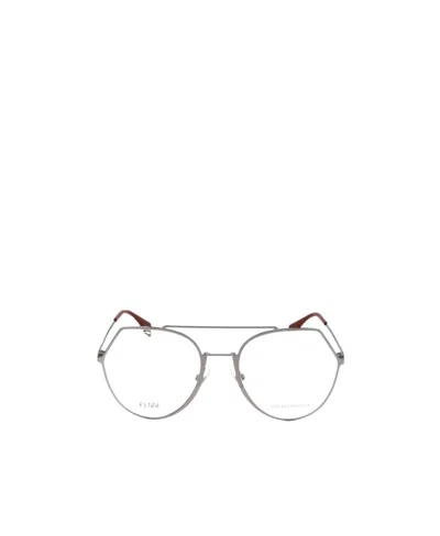 Fendi Eyewear Aviator Glasses In Metallic