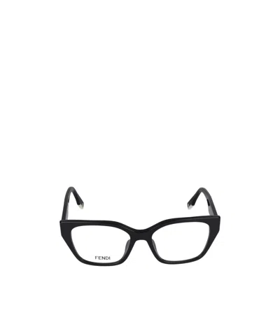 Fendi Eyewear Butterfly Frame Glasses In Black