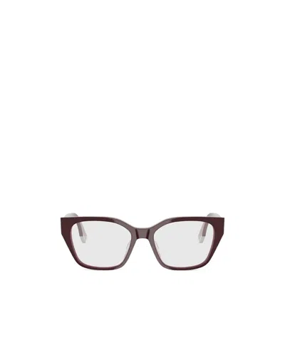 Fendi Eyewear Butterfly Frame Glasses In Red
