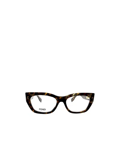 Fendi Eyewear Butterfly Frame Glasses In White