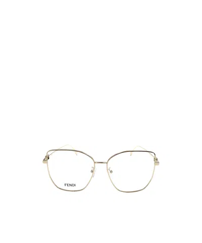 Fendi Eyewear Butterfly Frame Glasses In White