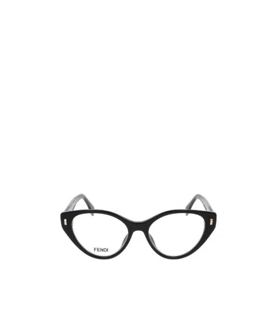 Fendi Eyewear Cat-eye Frame Glasses In Black