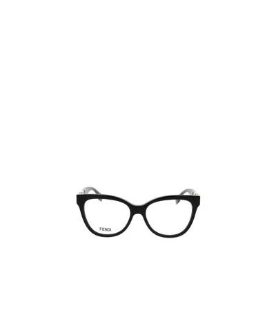 Fendi Eyewear Cat-eye Frame Glasses In 001 - Black